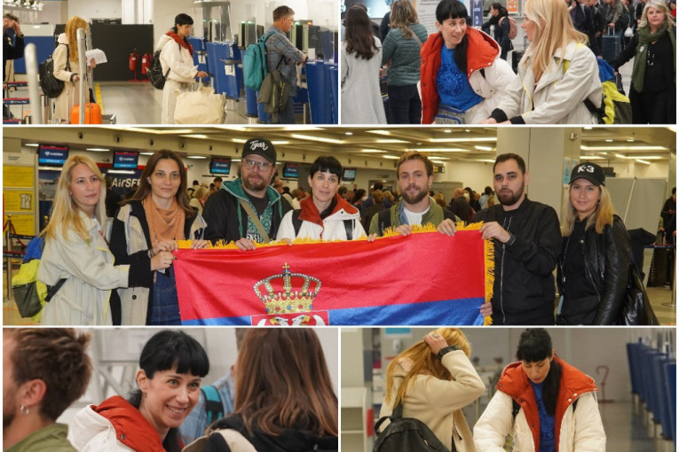 Konstrakta otputovala u Torino: Obučena u bojama srpske zastave ispraćena sa aerodroma! „Bilo je suza" (FOTO)
