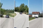 Krivudao po putu, pa sleteo sa istog i pravo na kuću: Nesvakidašnji snimak saobraćajke u Srbiji (VIDEO)