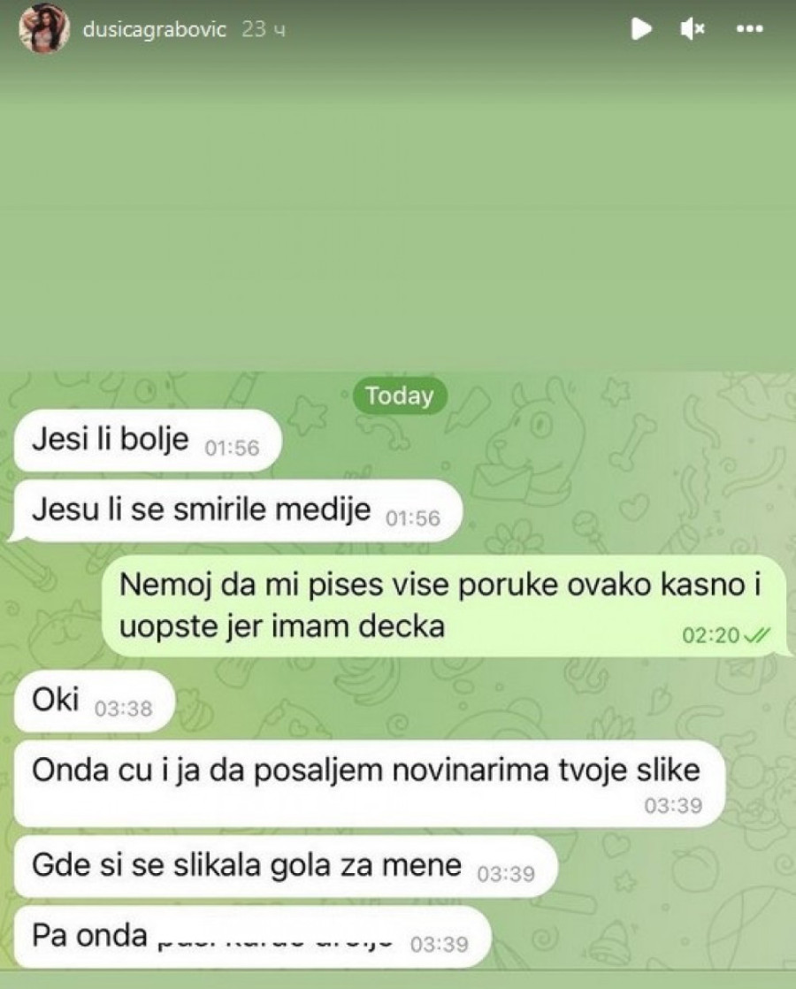 Dušica javno odgovorila na pretnje bivšeg! „Bili smo zajedno, slali jedno drugom fotografije, a sad bi u novine?!" (FOTO)