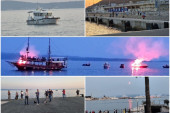 "Plavetnilo mora je u venama naše porodice": Oproštajni skup u Splitu - brodske sirene i baklje za Mateja (FOTO/VIDEO)