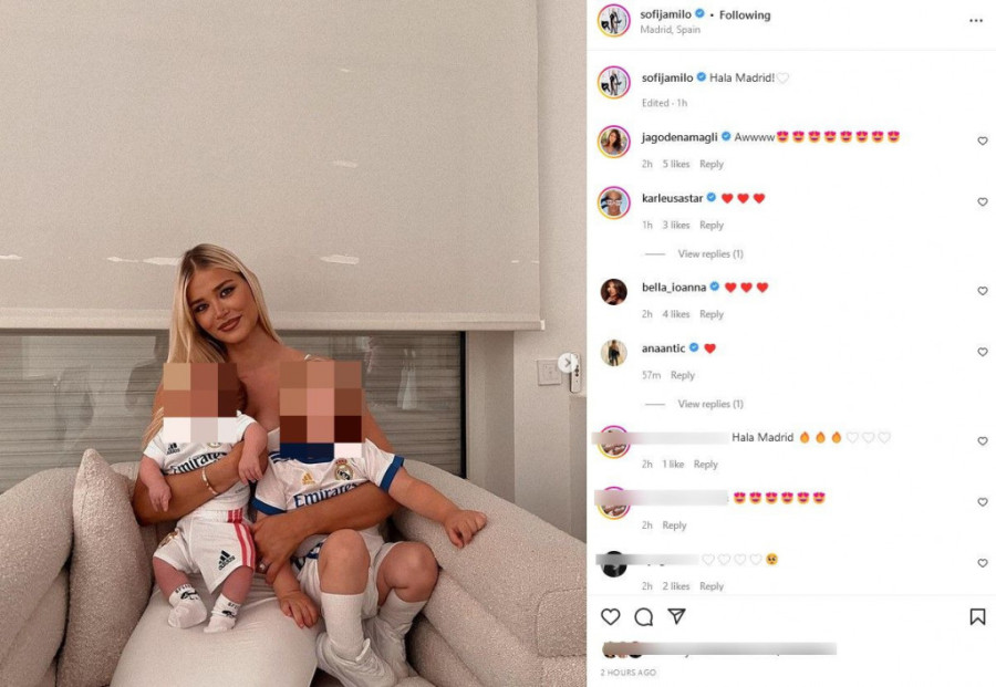 Naslednici Luke Jovića su već vatreni navijači! Mama Sofija im nabavila i dresove: Spremni za okršaj s Liverpulom! (FOTO)