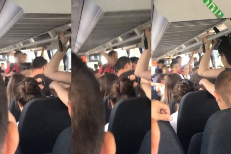 Šok snimak iz punog autobusa za Beograd: Dva muškarca se potukla, starica vrištala!