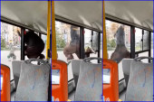 Snimak iz Novog Sada šokirao Srbiju: Žena beži od kontrole, i to kroz prozor autobusa - na trenutak se zaglavila, a onda... (VIDEO)