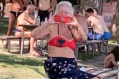 Provokacija na Štrandu: Žena "prošetala" kupaći sa albanskom zastavom! (FOTO)