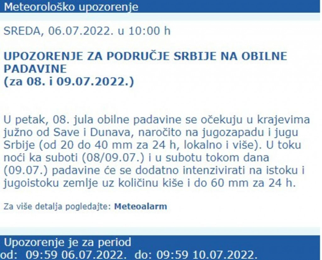 Nad Srbijom oblaci energije veći od prosečne atomske bombe: Očekuju se obilne padavine pred predstojeći vikend!