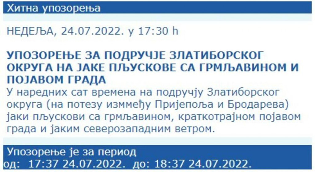 Stiže osveženje! U narednih sat vremena pljuskovi sa grmljavinom stižu u ove delove Srbije