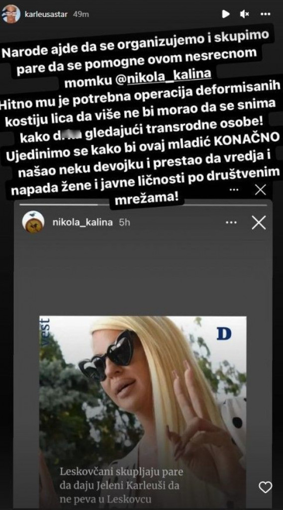 Sramotnije ne može! Karleuša brutalno isprozivala srpskog košarkaša zbog deformiteta, pa ubrzo obrisala objavu! (FOTO)