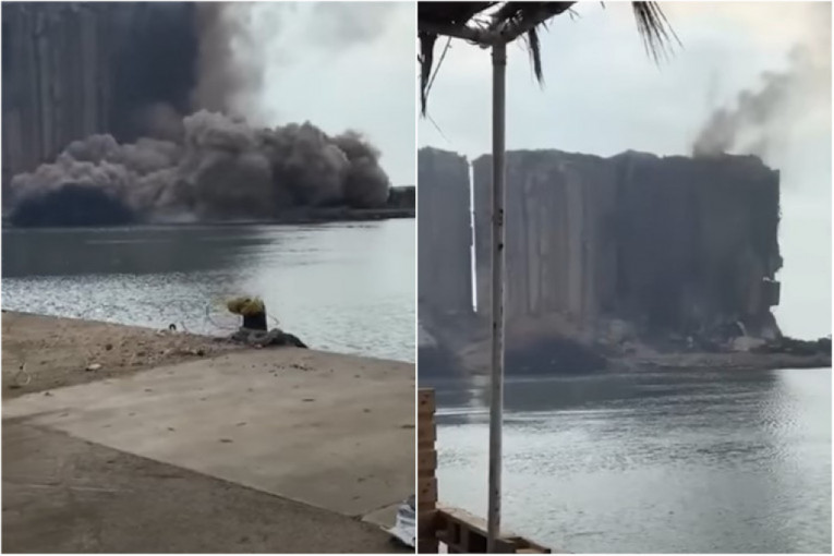 Nova katastrofa u bejrutskoj luci: Urušio se deo silosa (VIDEO)