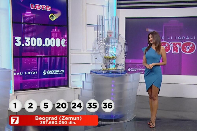 Izvučena loto sedmica: Dobitnik iz Beograda osvojio 3.300.000 evra