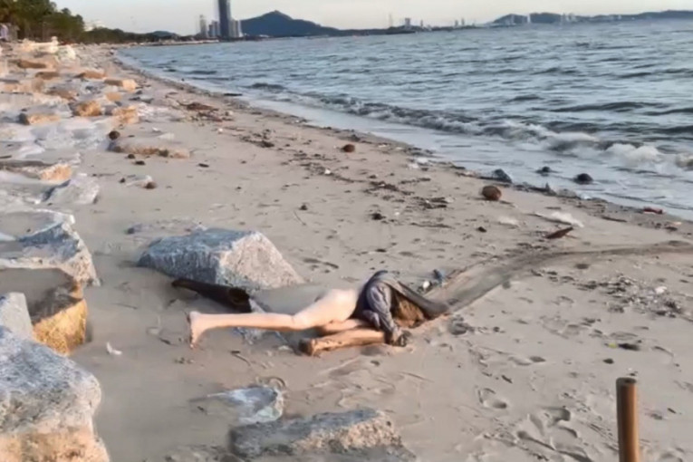 Panika na plaži - težak crnjak: Bezglavo "telo" pored mora izazvalo vrisku, a potom i smeh!  (FOTO)
