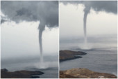 Velika vodena pijavica snimljena na Mikonosu: Zastrašujući prizori posle oluje u Grčkoj (VIDEO)