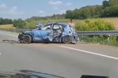 Još jedna teška nesreća na auto-putu ka Nišu: Automobil udario u bankinu, četvoro povređenih (VIDEO)