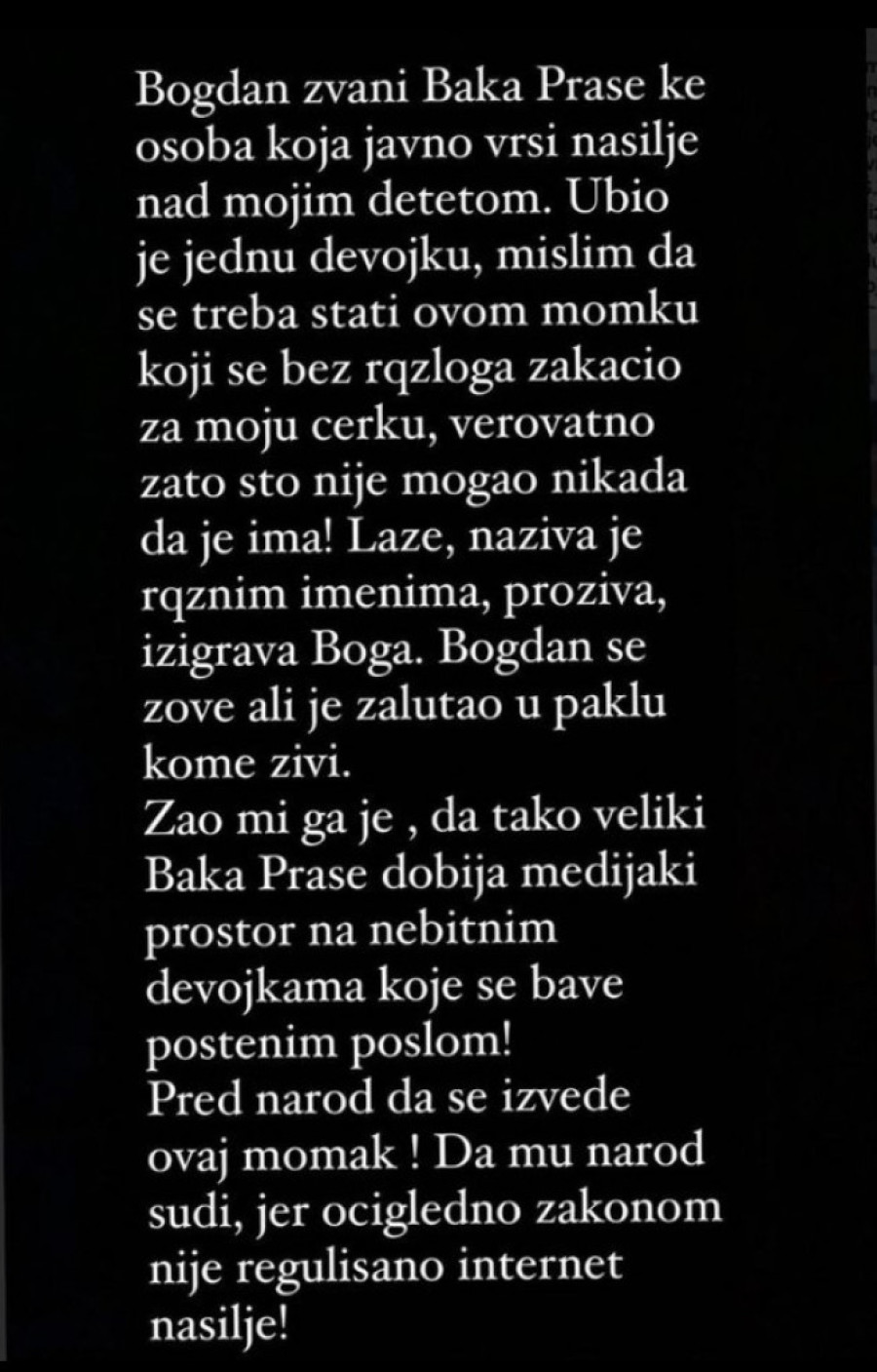 Nastavlja se sukob Mitrovića i jutjubera, iznete jezive tvrdnje: "Baka Prase je ubio jednu devojku, treba da mu se stane na put"