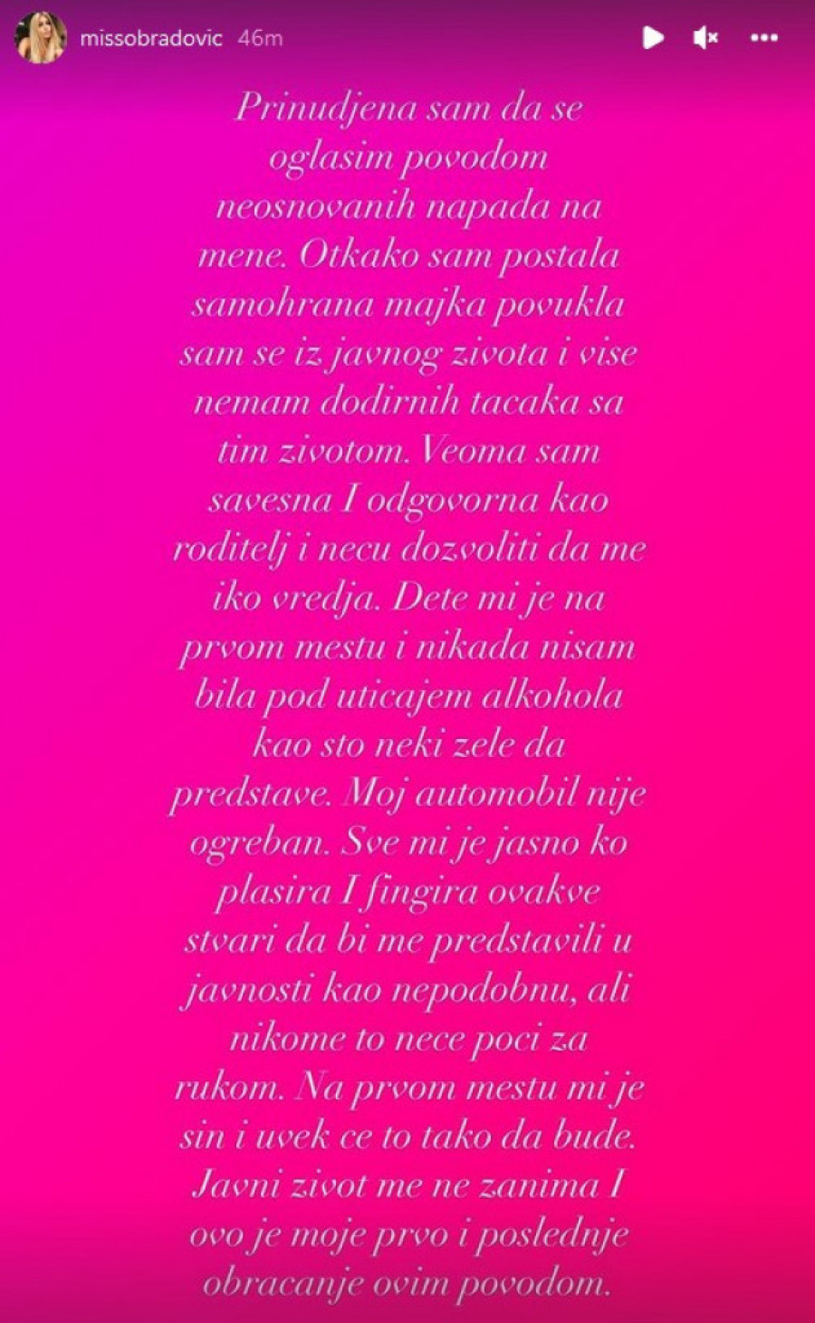 „Ovo je moje prvo i poslednje obraćanje ovim povodom!" Obradovićeva posle privođenja na trežnjenje: Znam ko mi namešta! (FOTO)