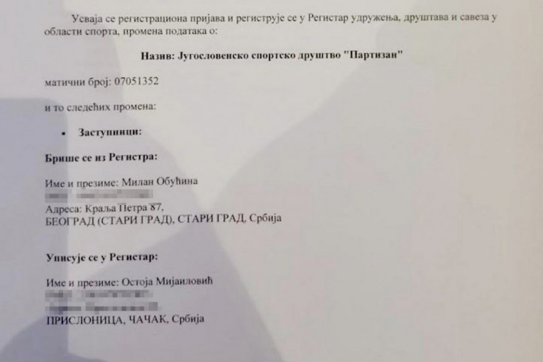 Zvanično potvrđeno! APR usvojio odluku većine! Mijailović upisan kao zvanični zastupnik JSD Partizan!
