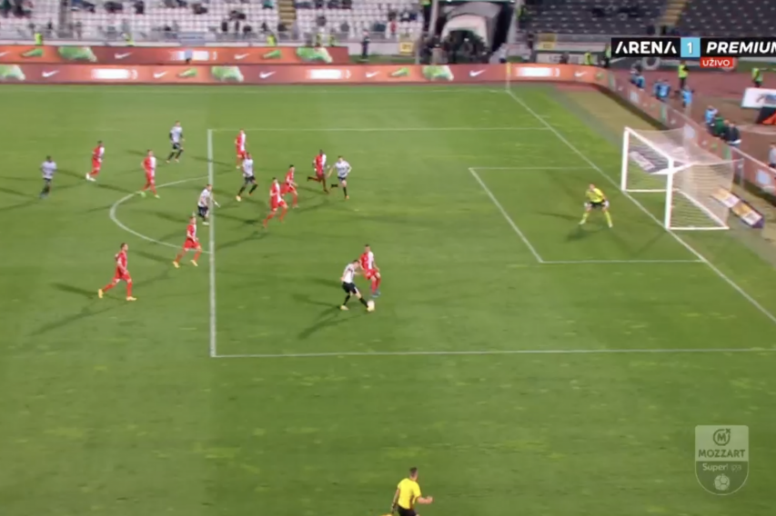 Pogledajte zbog čega je VAR poništio Partizanov gol protiv Vojvodine! Ovo je moglo da se vidi samo uz pomoć linije! (VIDEO)