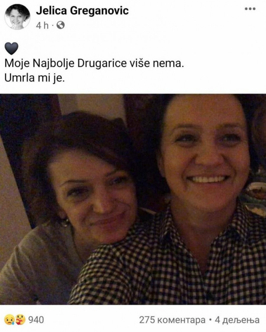 Gorica Nešović i Jelica Greganović, Facebook screenshot / jelica.greganovic
