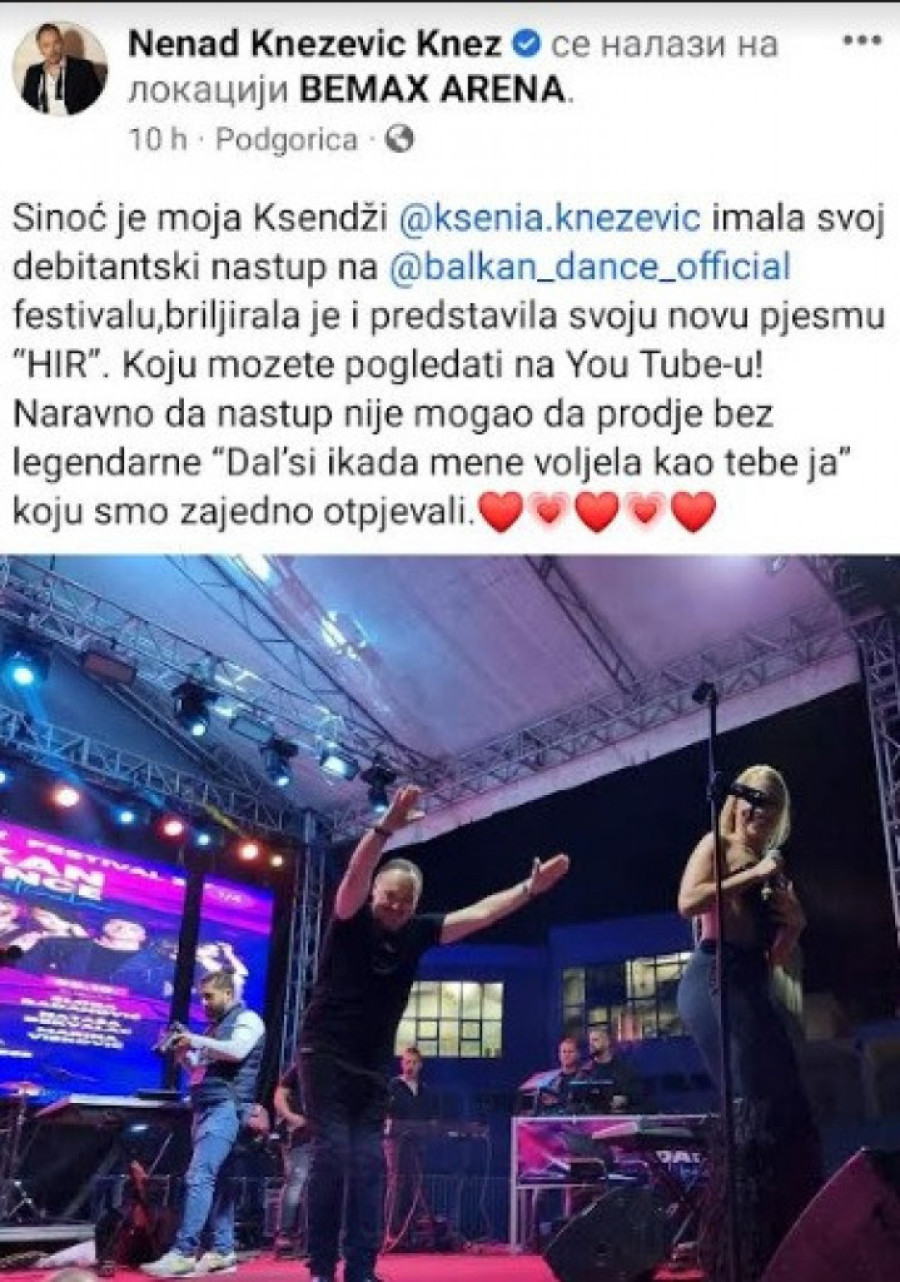 Ksenija Knežević imala prvi solo nastup, Knez ne može da sakrije koliko je ponosan: Jednu moju pesmu smo otpevali zajedno! (FOTO)