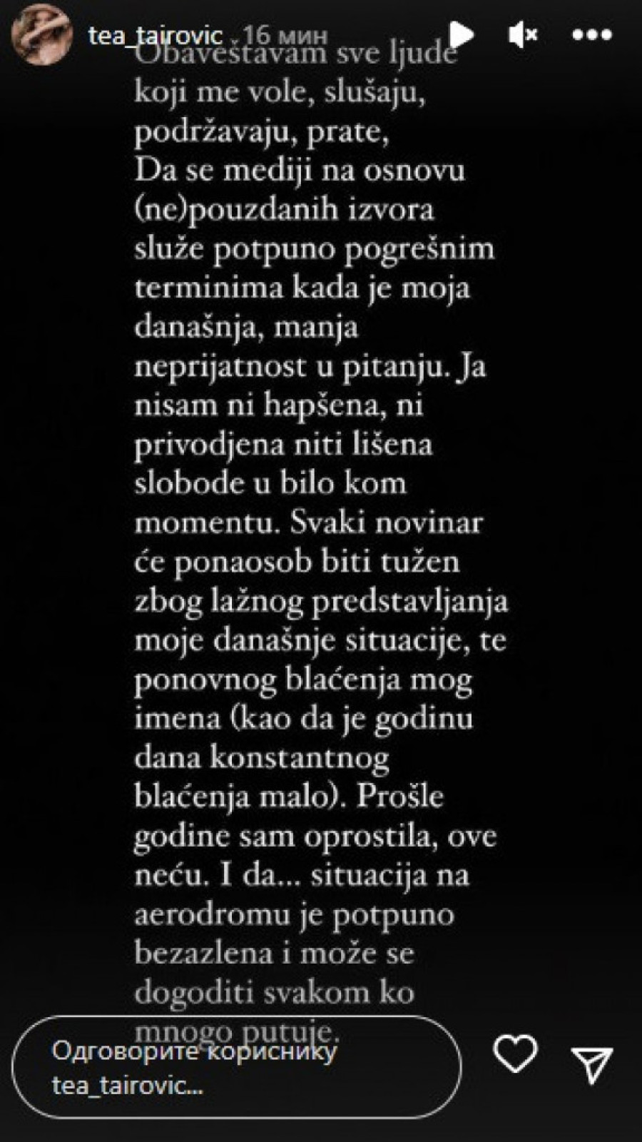 Tea Tairović posle haosa sa policijom na aerodromu preti medijima: To sad neću tolerisati!