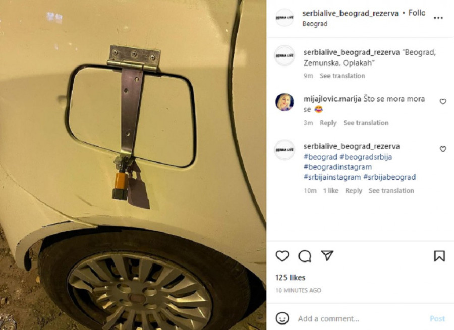Zemunac na dovitljiv način "obezbedio" svoj automobil: Ono kad si apsolutno siguran da ti niko neće ukrasti gorivo! (FOTO)