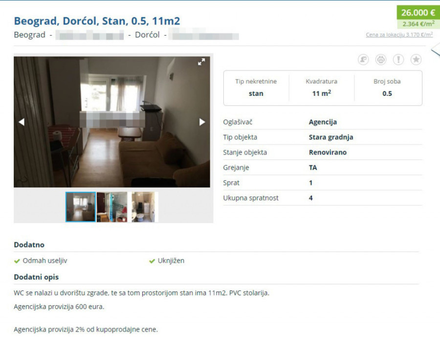 Hit stan u oglasima: Prodaje 11 kvadrata u strogom centru, a pogledajte gde je smestio WC!