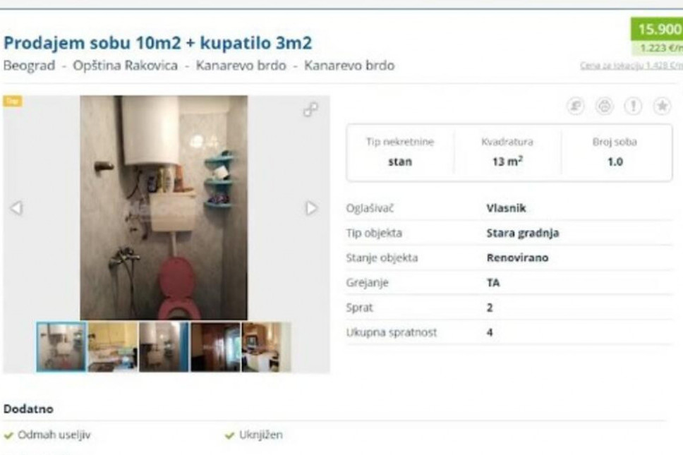 Hit oglas! Prodaje sobu od 10 kvadrata u Rakovici: Od cene ove nekretnine će vam se zavrteti u glavi