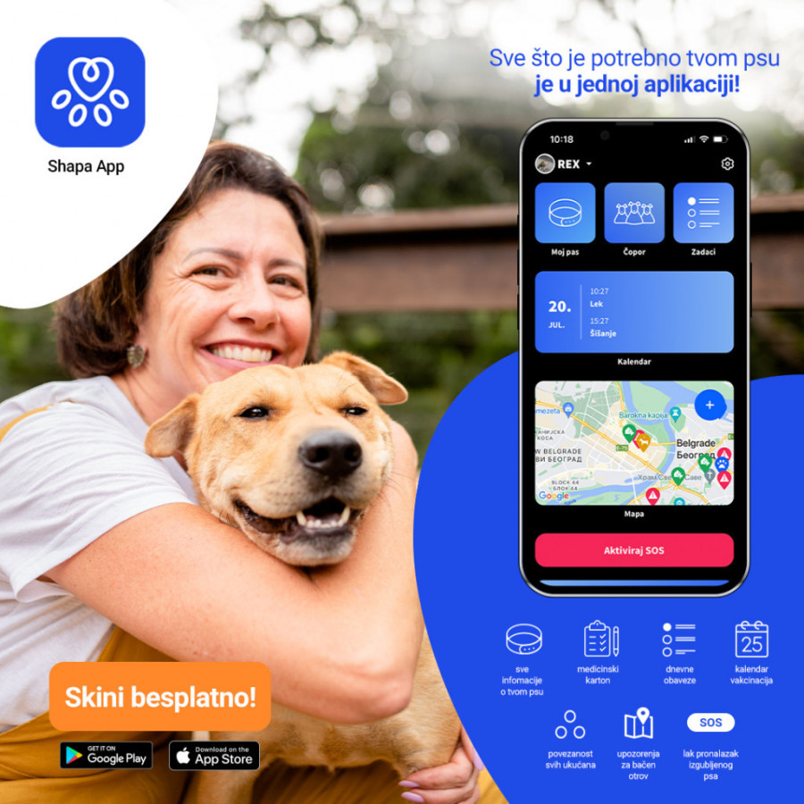 Besplatna Shapa App: Ima mapu gde je bačen otrov, SOS dugme ako se pas izgubi i pregršt korisnih stavki za sve članove čopora