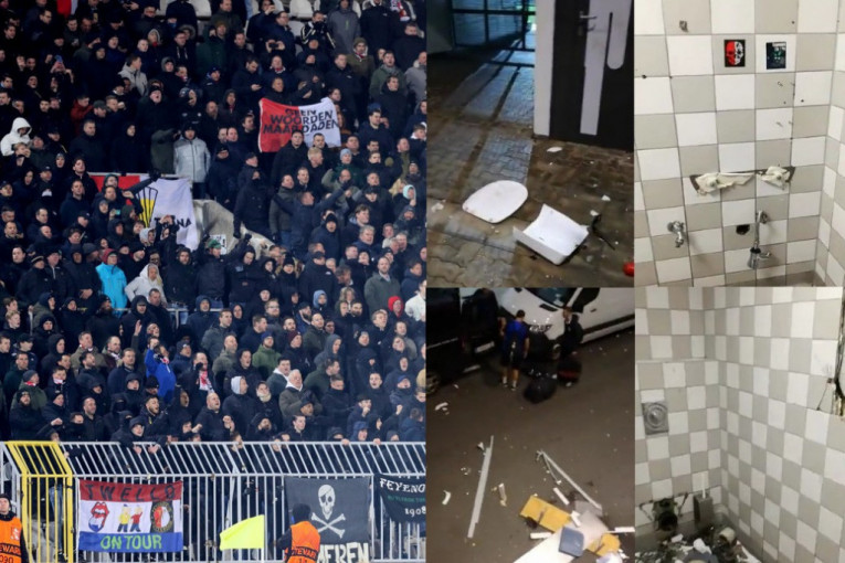 Plaćali kaznu i zbog divljanja u Beogradu! Fejenordovi navijači sada demolirali stadion u Gracu (VIDEO)