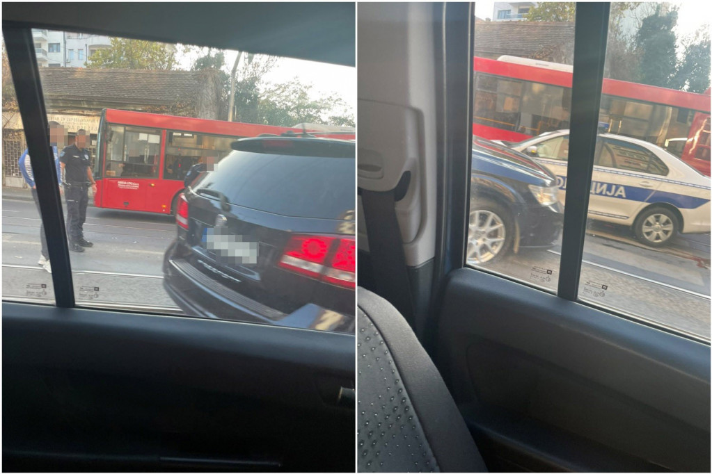 Karambol na Voždovcu: Sudarili se policijski auto i putničko vozilo! (FOTO)