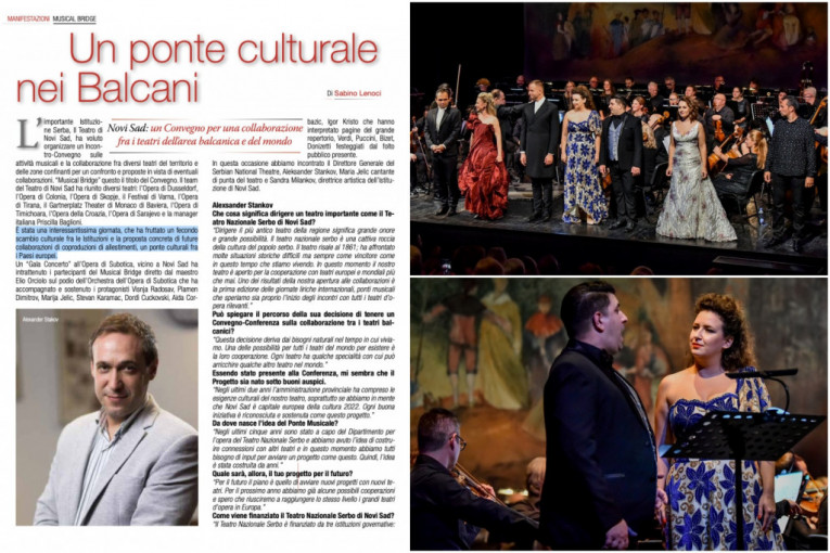 Ugledni svetski časopis L’Opera o Srpskom narodnom pozorištu: Bio je to veoma zanimljiv dan