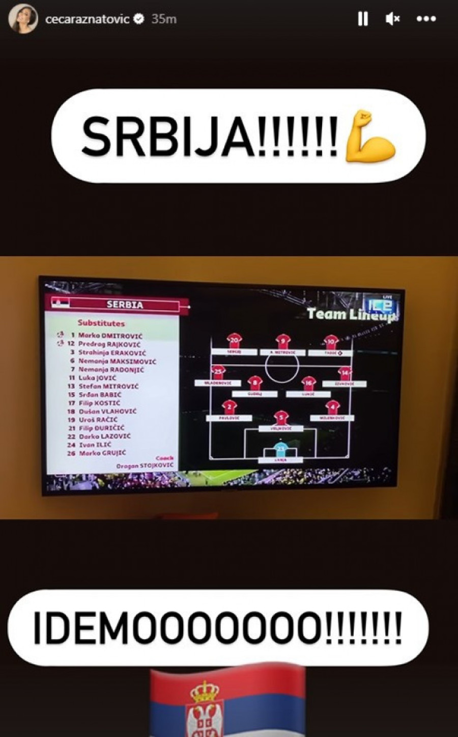 Poznati večeras svim srcem navijaju za Srbiju! „Idemo, svi kao jedan, bre!" (FOTO/VIDEO)