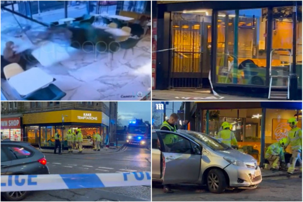 Automobil se zabio u poslastičarnicu i "pokupio" dve mušterije koje su sedele za stolom: Žena odletela preko lokala (VIDEO)