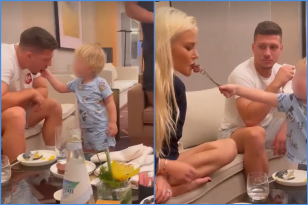 Luka Jović dobio najvažniju i najlepšu podršku: Piksi im dao slobodno, njemu došla porodica, a sin ga nahranio (VIDEO)