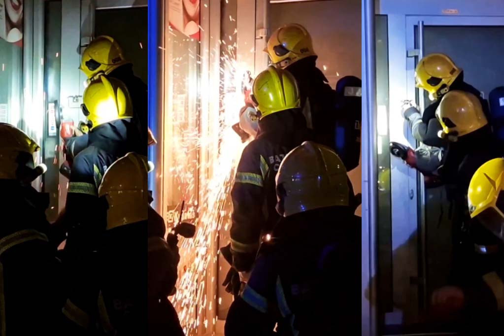 Buknuo požar u prodavnici u Novom Sadu: Stanari alarmirali vatrogasce, morali da seku vrata (VIDEO)