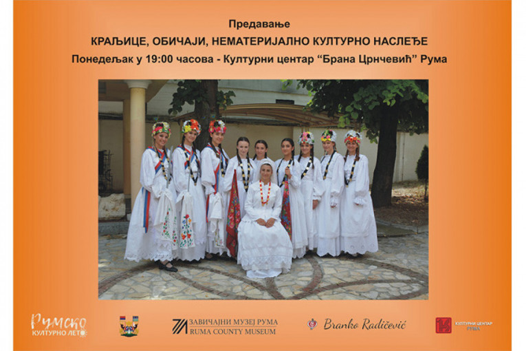 24SEDAM RUMA Predavanje - "Kraljice, običaji, nematerijalno kulturno nasleđe" u ponedeljak u holu Kulturnog centra "Brana Crnčević"