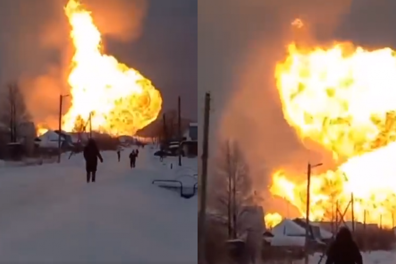 U toku gašenje požara posle eksplozije na ruskom gasovodu u Ukrajini: Pojavili se snimci, vatra kulja visoko u nebo (VIDEO)