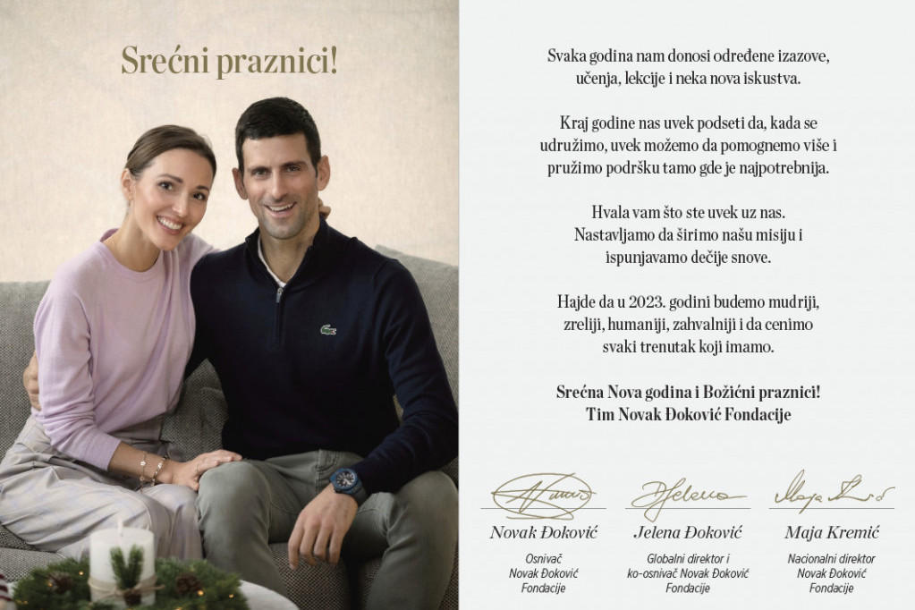 Đokovićeva novogodišnja čestitka! Budimo mudriji, humaniji i zahvalniji!