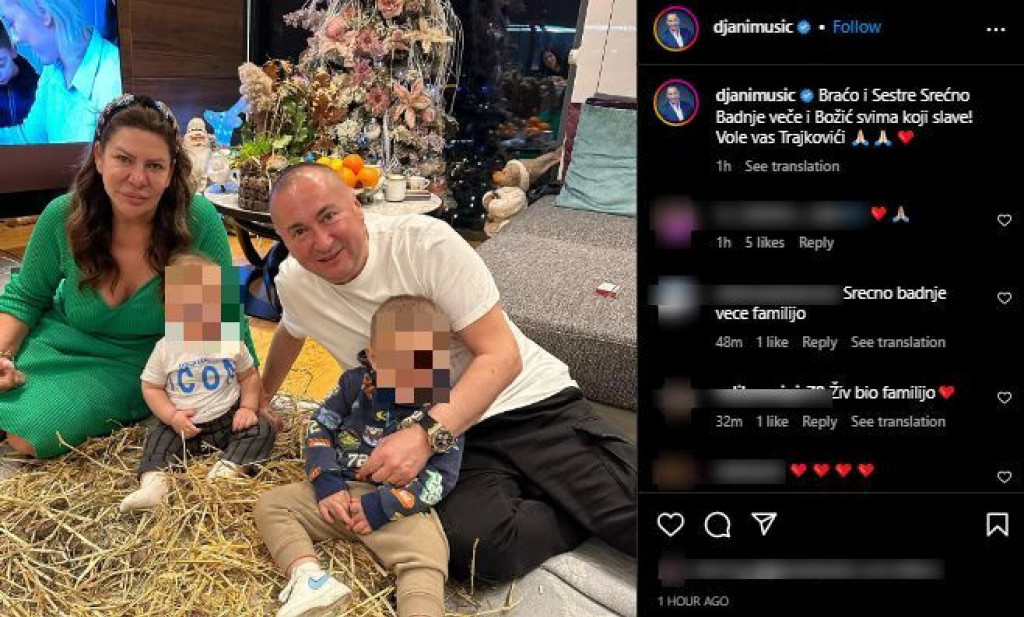 Badnje veče kod Trajkovića! Slađa i Đani s unucima u senu: Familijo, neka je sa srećom! (FOTO)