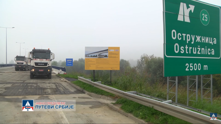 U podne puštanje u saobraćaj mosta preko Save kod Ostružnice