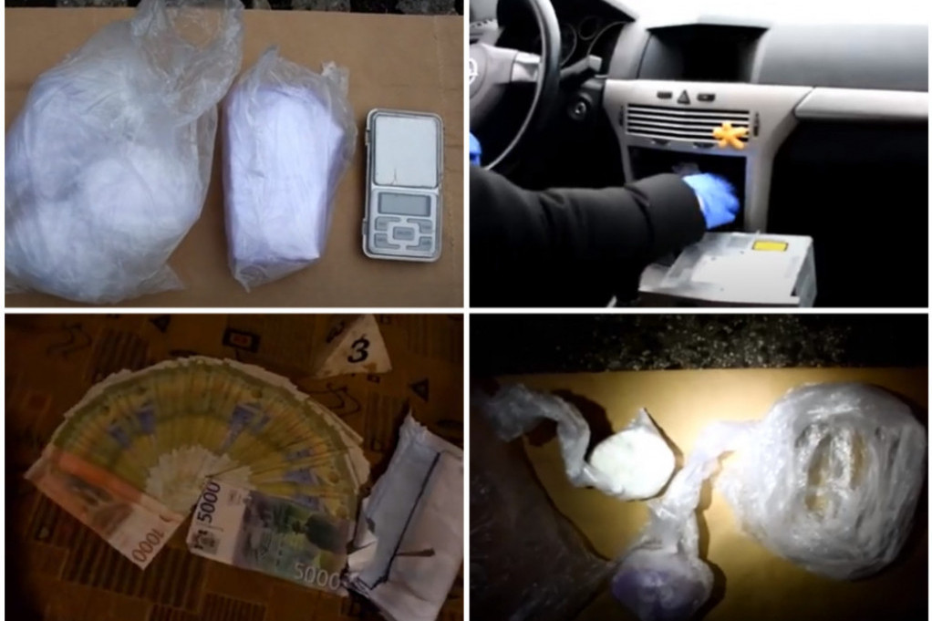 Velika akcija hapšenja u Beogradu: Zaplenjeno 700 grama kokaina, 25.000 evra, 160.000 dinara... (VIDEO)