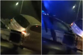 Mortus pijan nasukao "reno" na ogradu mosta: Saobraćajna nezgoda u Novom Sadu (VIDEO)