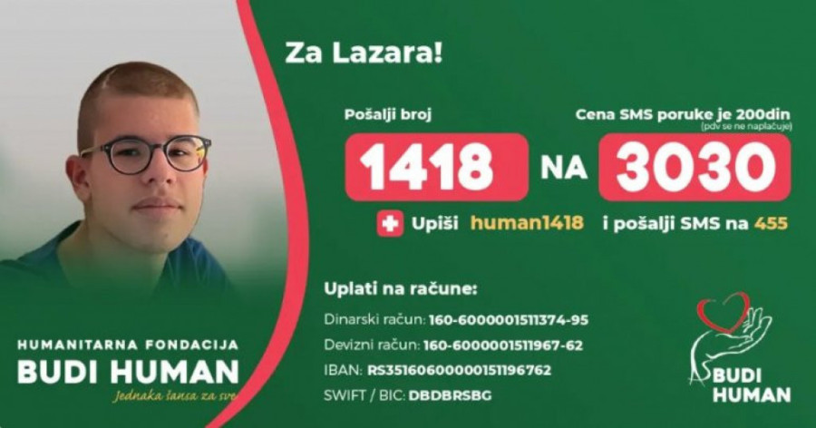 Humanitarni koncert za Lazara (15) koji boluje od tumora na mozgu: Prikupljeni novac ide za njegovo lečenje u inostranstvu