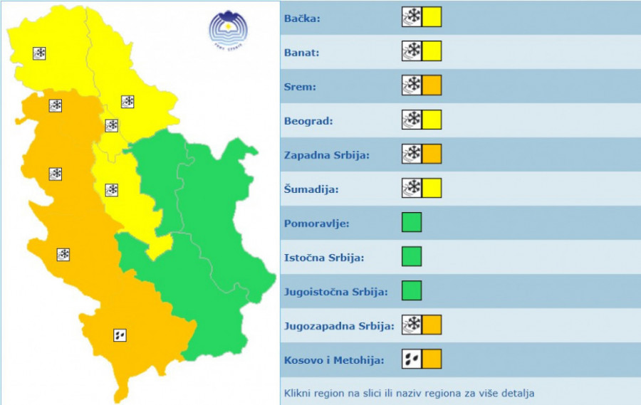 RHMZ Izdao Novo Upozorenje Na Veću Količinu Padavina