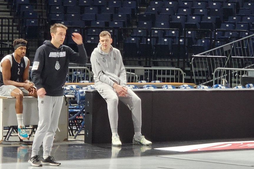 Balša Koprivica na treningu Partizana