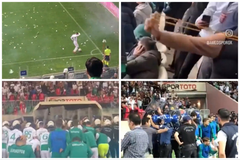 Neviđeno! Od turskog fudbala nema ništa luđe: Novi snimci totalnog haosa u Bursi (VIDEO)