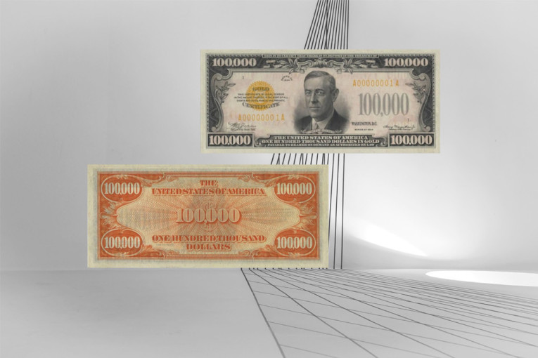 Najveća novčanica ikada odštampana u Americi - vredi 100.000 dolara!  (VIDEO)