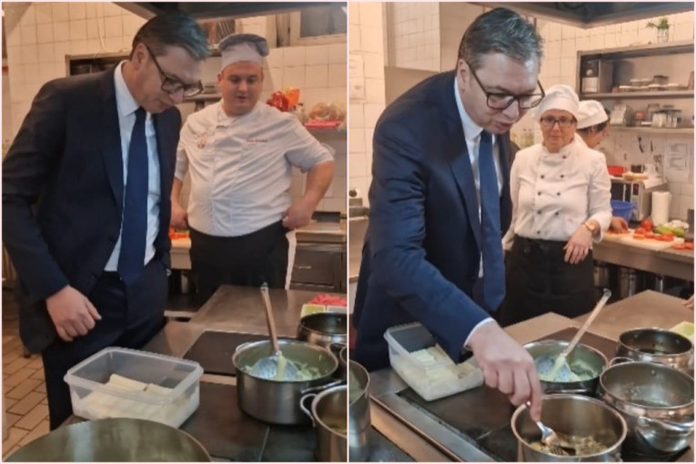 "Posle se pitam što sam debeo...": Predsednik Vučić "upao" u kuhinju pred večeru sa predsednicom Grčke! (VIDEO)
