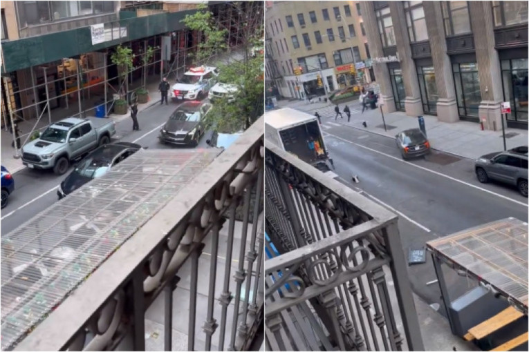 Pomahnitali vozač prošao kroz baštu restorana, pa nastavio da pravi haos na ulici (VIDEO)