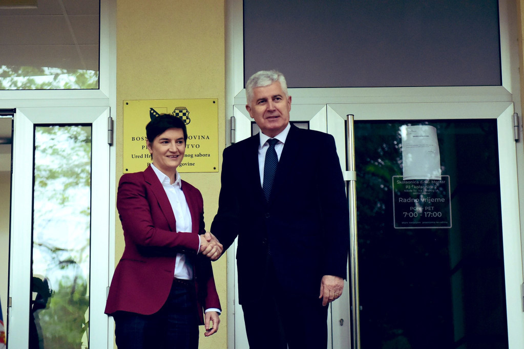 Ana Brnabić sastala se u Mostaru sa Čovićem: Unapređujemo saradnju zarad regionalnog prosperiteta