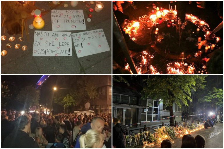 Sveće, plišane zeke i more suza na skupu: Deca i građani tuguju za ubijenim drugarima u školi na Vračaru (FOTO)